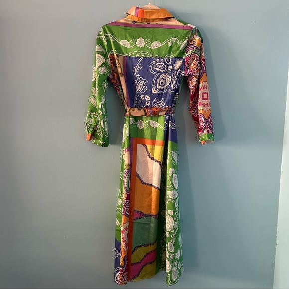 Vintage-style groovy paisley 70s dress - Picture 3 of 5